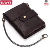 Kavis 100％純正レザーウォレット男性クレイジーホース財布コイン財布ショート男性お金袋品質