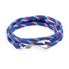 Mode européenne et américaine nautique marine vent hameçon alliage couple hameçon bracelet tendance bracelet à breloques corde bracelet