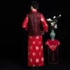 Erkek cheongsam Çin tarzı kostüm adam Mandarin ceket uzun geleneksel Çin Tang takım elbiseyi Etnik Giyim Film Televizyon sahne aşınma cüppe