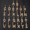 Collier avec pendentif en forme de lettres A-Z, breloque avec corde gratuite, couleur or argent, bijoux en Zircon cubique, vente en gros