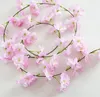 200cm Artificial Cherry Blossoms Flower Wedding Decoration DIY Rattan Garland Simulation flowers vine Wall Hanging Wreath KKA6968