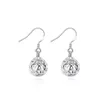 Orecchini a sfera stereo in argento sterling placcato DJSE100 dimensioni 2,9 cm * 1,1 cm; Orecchini gioielli con ciondolo in argento 925 nuovissimi da donna