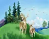 3d Wallpaper For Kitchen Nordic Minimalist Forest Elk Sea Sailing Ship Background Wall Decoration Painting HD Wallpaper