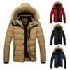 Giacca invernale da uomo Taglie forti Parka caldo e spesso Cappotto con cappuccio in pelliccia casual in pile con giacca a vento tascabile