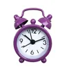 레트로 귀여운 미니 만화 금속 알람 시계 라운드 번호 더블 벨 데스크 테이블 디지털 시계 홈 장식 캔디 색상