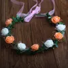 Bohemian Blumenkranz Mädchen Kopf Blumenkrone Rattan Girlande Festival Hochzeit Braut Blumen Stirnband Kopfschmuck Party Dekoration GGA2313