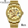 Relógios masculinos 2020 novo relógio de pulso mecânico de aço moda casual esqueleto relógio automático ouro masculino watch1267v