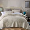 Ensemble de couette brodé Europe 3 pièces literie solide courtepointes en coton couvre-lit matelassé pour couvre-lit couvre-lit King Size Coverlet Set1547132