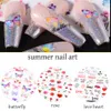 3D Butterfly Sliders Nail Stickers Colorful Flowers Red Rose Adhesives Manicure Decals Nails Foils Tattoo Decorations NP0038742641