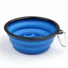 Zusammenklappbare Haustierhundkatze-Fütterungsschale Slow Food Bowl Water Teller Feeder Silikon Faltbare Choke Bowls für Outdoor-Reise 9 Farben zur Auswahl