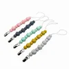 New style DIY Baby Pacifier Holder Clips Silicone Pacifier Chain Baby Teether Holder Clip Bead Chains Feeding for Kids Gifts Toys