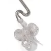 Новинка 2020, персонализированное позолоченное ожерелье с подвеской в виде слона с бриллиантами, цирконий, мультяшный хип-хоп, ювелирное изделие, подарок для меня270k