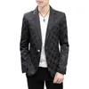 Men's Suits & Blazers 2021 Autumn Blazer Suit Jacket Korean Version Slim Masculino Star Printing Young Fashion Casual Coat234s