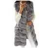 Women's Fur & Faux 2021 Women Long Coat Winter Womens Gilet Vest Sleeveless Waistcoat Body Warmer Jacket Outwear For Female11