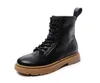 Hot Sale- Autumn Locomotive England Wind Short Female Flat Bottom High Help Martin Boots Snow boots