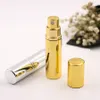 5 ml Opryskiwacz Aluminium Przezroczyste Szklane Butelki Perfumy Butelka Travel Spray Portable Puste pojemniki kosmetyczne z aluminiowym opryskiwaczem Rra966