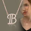 B List Choker Naszyjnik dla kobiet Rose Gold Silver Chain Tiny Crystal Necklace Custom Jewelry