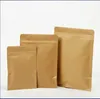 20st Liten Kraft Paper Bag Inner Aluminium Foil Pouch ReaUzeble Flat Packaging Zipper Bag16626297