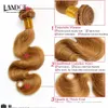 H miód blondynka brazylijska peruwiańska malezyjska indyjska rosyjska ludzkie włosy Weave Fave Body Fala 3 4 5 Bundles Lot Cold 27 Brazylijskie włosy E66627731