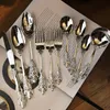 Zestawy 1PCS Luksusowe zachodnie srebrne sztućce srebrne zastawy stołowe stek stek stek widelca kawę łyże