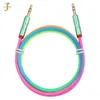 300st / Lot Jack 3.5 Ljudkabel 3.5mm Högtalarlinje Rainbow Bamboo Copper Shell Aux Cable för Samsung S8 Bil Headphone Xiaomi Audio Cable