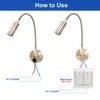 Topoch Bronze Goesseck Light Light Led Lamps 3 Вт AC100-240V Гибкая стена сфокусированная сфокусированная луче