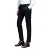 2019 Men Dress Calças de vestir calças Khaki Moda Brand Black Business Work Straight Work for Male Solid Color Skinny Pant4493912