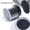 1 Box Black White Nail Glitter Dipping Powder Shiny Pigment Dust Laser Sugar Nail Art Sequins Glitters Decorations Manicure TRMN