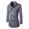 fall fashion winter mens jackets and coats duffle stylish british style single breasted mens pea coat wool trench