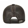 2021 Genuine Cowhide Baseball Caps For Men Autumn Winter Warm Leather Snapback Hat, Retro Male Visor Sun Cap Chapeu to Dad Gift