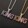 Collar personalizado con nombre de letra pequeña, circonita de Color Micro pavimentada con cadena de tenis, dijes para hombre, joyería de Hip Hop 5023738