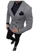 Brand New Light Blue Men Wedding Tuxdos Double-Breasted Groom Tuxedos Excellent Men Jacket Blazer 2 Piece Suit (Veste + Pantalon + Cravate) 2663