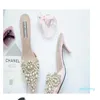 Hot Sale-Pérola Pedrinhas sapatos de salto alto para senhoras dedos apontados sapatos cor de rosa e bege Sandália sapatos tamanho 35-39 frete grátis