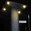 Lüks LED Duş Seti Gizli Tavan Şelale Yağış Duş Başlığı Paneli 600 * 800mm Banyo Büyük Yağmur Duş Bataryaları