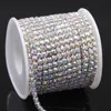 9MetersRoll SS6 2mm Clear Crystal Silver Base Cup High Density Rhinestone Claw Chain Diy Trim SewOn Jewelry Accessories New Chea9789822