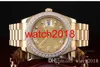 Luxus-Uhr-Edelstahl-Männer 18K Bigger Diamond Dial Lünette Automatik Herren-Uhr-Armbanduhr