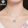 Bisaer 925 Sterling Silver Infinity Love Forever Heart Pendant Necklace Women Sterling Silver Jewelry Valentine Day Gift Gxn121 J190711