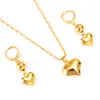 24 K Solid Gold GF Прекрасное сердце капля сердца Заголовок Ожерелье Женщины Девочки Африканские Ювелирные Изделия Путешествие Классные Моды Бусы Ребенок Подарок