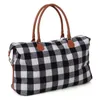 Rode Black Plaid Tassen Grote Capaciteit Travel Tote met PU-handvat Sport Yoga Buls