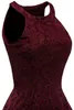 Partykleider 2021 Herbst- und Winter -Cocktail Kurzarm Full Spitzenkleid Frauen elegante Illusion Schatz Vestido Coctel309k