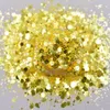 PrettyG Cosmetic Grade Color Shift Chunky Mixed Glitter Powder for Make Up Nail Art JMYC