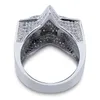Men hiphop Rings Designer hip hop Jewelry mens Pentagram love Ring Luxury diamond zircon gold silver rings Man wedding ring3828948