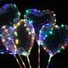 En gros LED allument des ballons étoiles en forme de coeur clair ballons Bobo avec des lumières de guirlande LED pour la décoration de fête de mariage d'anniversaire