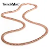 585 Rose Gouden ketting Curb Cuban Link Chain Necklace for Dames Girls Fashion Trendy Jewelry Gifts Party Gold 2226 inch GN1622935601
