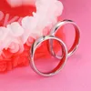Anel de anel de meio cora￧￣o inoxid￡vel c￭rculo simples c￭rculo de casal real an￩is de noivado de casamento v￣o e sandy drop ship