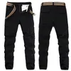 Men's Jeans Men Slim Elastic Straight Cargo Pants Multi-pockets Trousers Overalls Joggers Black Khaik Olive Green Homme1