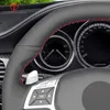 غطاء عجلة القيادة الاصطناعية السوداء الاصطناعية لـ Mercedes-Benz A45 CLA45 C63 E63 CLS63 SLK55 SL 63 65 GLA45 AMG222Q