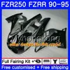 YAMAHA FZR-250 FZR 250R FZR250 için FZRR 90 91 92 93 94 95 250HM.1 fabrika siyah FZR 250 FZR250R 1990 1991 1992 1993 1994 1995 Fairing kit