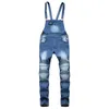 Hip Hop Fashion Men's Ripped Jeans Jumpsuits Hi Street Ejressed Denim Bib Overalls For Man Suspender Pants Size S-XXXL243B