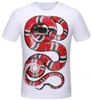 Wit Heren T-shirt 3D Snake Print Polo Shirts Zomer Korte Mouw Polos Tops M ~ 3XL Big Size Katoen Tees Zwart Gratis Verzending